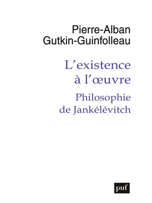 cover image of L'existence à l'œuvre